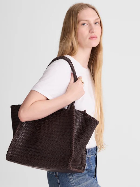 Madewell Handbags - Madewell The Lexington Tote Woven Dark Brown Tote Bag coffee bean large
